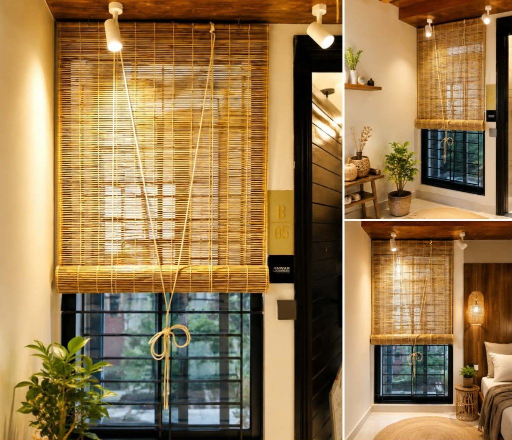 Handcrafted Beranggo bamboo roller blinds